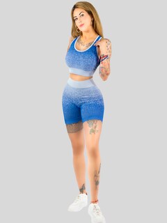 Foto 2 | Foto 2 | Conjunto Deportivo Casual Mujer Short Y Blusa Stretch Conj-068 Azul Rey Comodidad Y Estilo