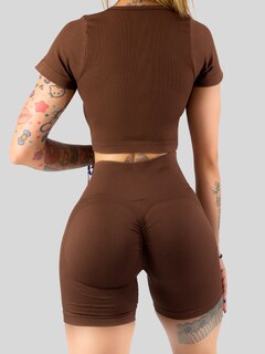 Foto 6 | Foto 6 | Conjunto Deportivo De Mujer De Short Y Blusa Conj-070 Cafe Stretch Push Up