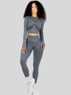 Foto 4 | Foto 4 | Set Deportivo Mujer Gym Yoga O Casual Conj-071 Gris Claro Conjunto De Blusa Y Leggins