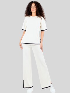 Foto 4 | Foto 4 | Conjunto Mujer 2 Piezas Playera Oversize Y Pantalón Stretch Conj-073 Café Claro Casual