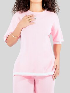 Foto 5 | Foto 5 | Conjunto Mujer 2 Piezas Playera Oversize Y Pantalón Stretch Conj-073 Rosa Casual