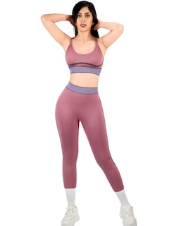 Foto 1 | Foto 1 | Conjunto Deportivo 2 Piezas Top Y Leggings Conj-080 Rosa Mujer Gym Yoga O Casual