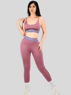 Foto 2 | Foto 2 | Conjunto Deportivo 2 Piezas Top Y Leggings Conj-080 Rosa Mujer Gym Yoga O Casual