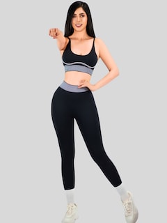 Foto 4 | Foto 4 | Conjunto Deportivo 2 Piezas Top Y Leggings Conj-080 Negro Mujer Gym Yoga O Casual