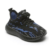 Tenis Deportivo Infantil Denali Abudhabi Negro Para Niño Niña Con Material De Lona Antiderrapante, Suela Suave