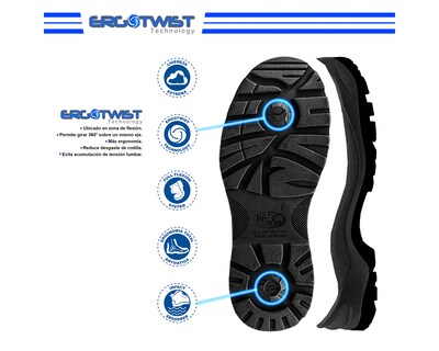 Foto 7 | Foto 7 | Zapato de Seguridad Industrial WSM 2959-wt Negro Cómodo y Ligero para Mujer