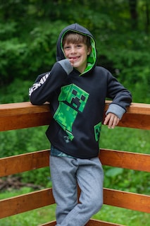 Foto 7 | Foto 7 | Sudadera Con Capucha Y Pantalones Outfit Minecraft Creeper Para Niños Pequeños - Venta Internacional.