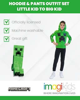 Foto 3 | Foto 3 | Set De Ropa Minecraft Creeper De Forro Polar Para Niños Pequeños De 6 Años - Venta Internacional.