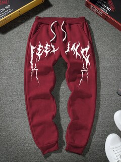 Foto 2 | Foto 2 | Pantalones Deportivos Zaful Estampados Para Hombre, Casuales, Color Rojo Flameado - Venta Internacional.