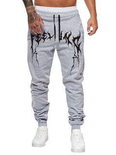 Foto 1 | Foto 1 | Pantalones Deportivos Zaful Estampados Para Hombre, Casuales, Color Gris Flameado, Xl - Venta Internacional.