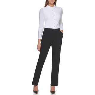 Foto 1 | Foto 1 | Pantalones Tommy Hilfiger De Algodón Liso Con Pernera Negra, Talla 2 - Venta Internacional.