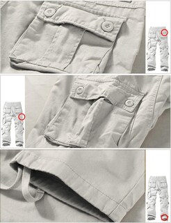 Foto 6 | Foto 6 | Pantalones Cargo Match Wild Para Hombre, Color Gris Claro, Talla 34 - Venta Internacional.