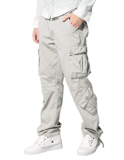 Foto 2 | Foto 2 | Pantalones Cargo Match Wild Para Hombre, Color Gris Claro, Talla 30 - Venta Internacional.