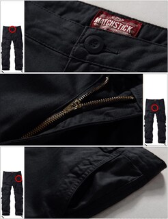 Foto 5 | Foto 5 | Pantalones Cargo Match Wild Para Hombre De Algodón Gris Oscuro, Talla 36 - Venta Internacional.