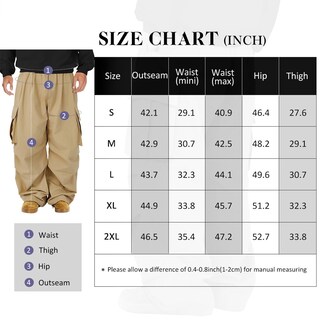 Foto 6 | Foto 6 | Pantalones Cargo American Trends Baggy Parachute Negros Para Hombre - Venta Internacional.
