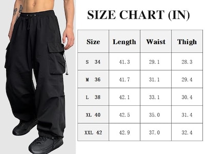 Foto 6 | Foto 6 | Pantalones Cargo Zaful Con Bolsillo Plano En Paracaídas Para Hombre Y Mujer Xl - Venta Internacional.