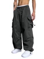 Pantalones Cargo Zaful Con Bolsillo Plano, Paracaídas Para Hombre, Color Gris Oscuro S - Venta Internacional.