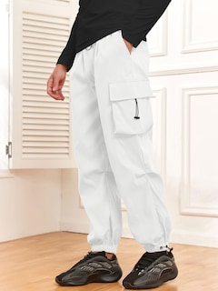 Foto 4 | Foto 4 | Pantalones Cargo Zaful Con Bolsillo Plano En Paracaídas Para Hombre, Color Blanco, Talla M - Venta Internacional.