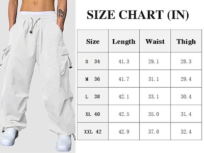 Foto 5 | Foto 5 | Pantalones Cargo Zaful Con Bolsillo Plano En Paracaídas Para Hombre, Color Blanco, Talla M - Venta Internacional.