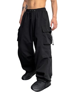Foto 1 | Foto 1 | Pantalones Cargo Zaful Con Bolsillo Plano En Paracaídas Para Hombre, Color Negro Xl - Venta Internacional.