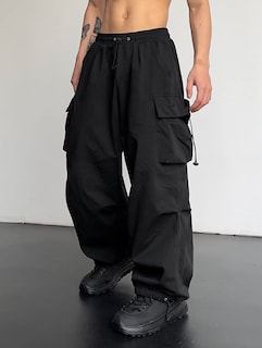 Foto 4 | Foto 4 | Pantalones Cargo Zaful Con Bolsillo Plano En Paracaídas Para Hombre, Color Negro Xl - Venta Internacional.
