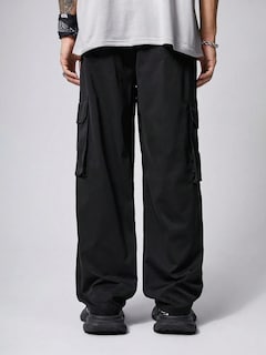 Foto 3 | Foto 3 | Pantalones Cargo Zaful Con Bolsillo Plano En Paracaídas Para Hombre, Color Negro Xl - Venta Internacional.