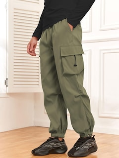 Foto 4 | Foto 4 | Pantalones Cargo Zaful Con Bolsillo Plano En Paracaídas Para Hombre, Color Verde M - Venta Internacional.