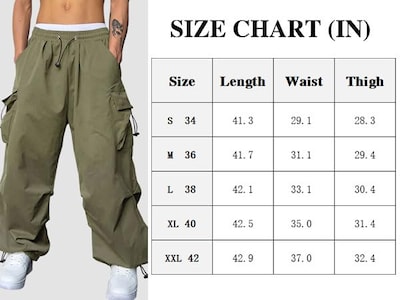 Foto 5 | Foto 5 | Pantalones Cargo Zaful Con Bolsillo Plano En Paracaídas Para Hombre, Color Verde M - Venta Internacional.
