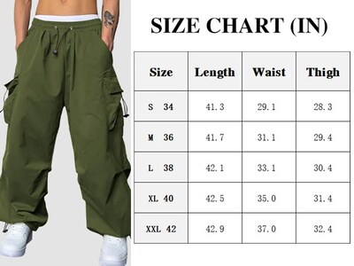 Foto 5 | Foto 5 | Pantalones Cargo Zaful Con Bolsillo Plano, Paracaídas Para Hombre, Color Verde Oscuro, Talla M - Venta Internacional.