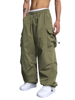 Foto 1 | Foto 1 | Pantalones Cargo Zaful Con Bolsillo Plano, Paracaídas Para Hombre, Color Verde S - Venta Internacional.