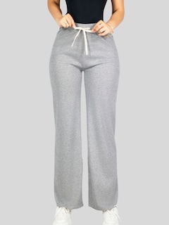 Foto 7 | Foto 7 | Pants Mujer Anchos Wide Legs Unicolor Acanalado Pant-053 Gris Confort Y Estilo