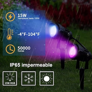 Foto 5 | Foto 5 | Reflector Led Exterior 15w Belug color Negro