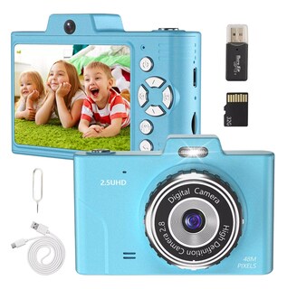 Foto 1 | Foto 1 | Cámara Digital Principiante Para Niño 1080p 48mp Video Foto +32gb Azul