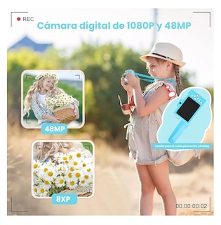 Foto 4 | Foto 4 | Cámara Digital Principiante Para Niño 1080p 48mp Video Foto +32gb Azul