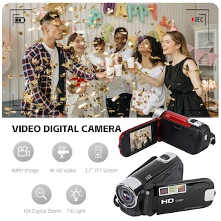 Foto 2 | Foto 2 | Cámara De Vídeo Yoidesu Black Digital 1080p 16mp Con Pantalla De 2.7 Pulgadas - Venta Internacional.