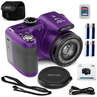 Foto 1 | Foto 1 | Cámara Minolta Proshot 20mp 26x Zoom 1080p Hd Wifi Púrpura - Venta Internacional.