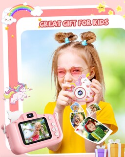 Foto 3 | Foto 3 | Cámara Kikapabi Unicorn Kids Selfie 1080p Con Tarjeta Sd De 32 Gb Para Niños De 3 A 10 Años - Venta Internacional.