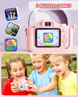 Foto 6 | Foto 6 | Cámara Kikapabi Unicorn Kids Selfie 1080p Con Tarjeta Sd De 32 Gb Para Niños De 3 A 10 Años - Venta Internacional.