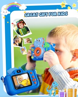 Foto 3 | Foto 3 | Cámara Selfie Para Niños Kikapabi Dinosaurs Con Tarjeta Sd De 32 Gb Para Niños De 3 A 10 Años - Venta Internacional.