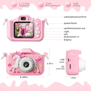 Foto 7 | Foto 7 | Cámara Para Niños Hometall Upgrade 1080p Hd Selfie Con Tarjeta Sd De 32 Gb - Venta Internacional.