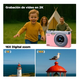 Foto 3 | Foto 3 | Cámara Digital 50mp 2k Autofoco Principiante +32gb Belug Rosa