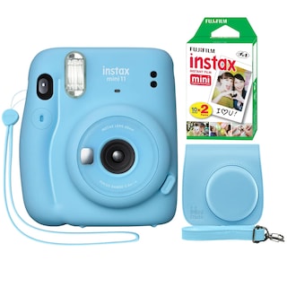 Foto 1 | Foto 1 | Cámara Fujifilm Instax Mini 11 Azul Cielo Con Funda Y Película - Venta Internacional.