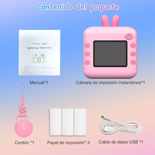 Foto 3 | Foto 3 | Cámara Con Papel Impresión Instantánea 1080p Eo Safe Imports Esi-15394 Rosa