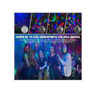 Foto 3 | Foto 3 | Cañón De Leds Rgb 18x1 Audiorítmico Bola Dj Multicolor