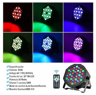 Foto 4 | Foto 4 | Cañón de Luces Led Belug para Fiestas Multicolor color Negro 2 Piezas