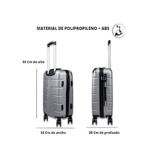 Foto 2 | Foto 2 | Maleta Belug Plateada para 10 kg con Candado de Seguridad