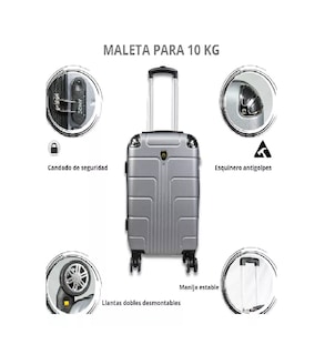 Foto 3 | Foto 3 | Maleta Belug Plateada para 10 kg con Candado de Seguridad