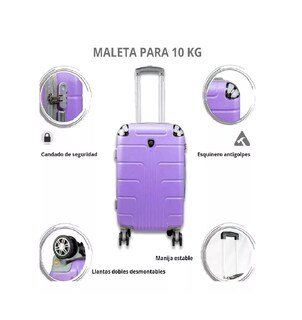 Foto 2 | Foto 2 | Maleta Belug Púrpura para 10 kg con Candado de Seguridad