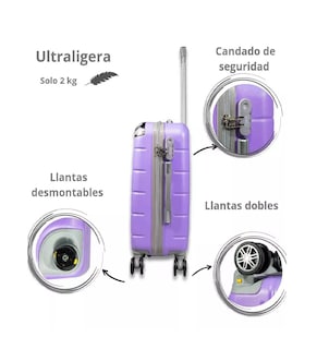 Foto 3 | Foto 3 | Maleta Belug Púrpura para 10 kg con Candado de Seguridad