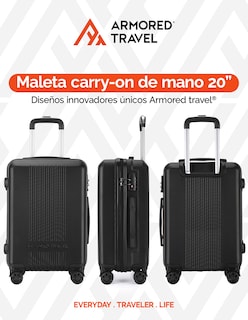 Foto 5 | Foto 5 | Maleta de Viaje 10 KG Carry On 20'' Armored Travel Negro